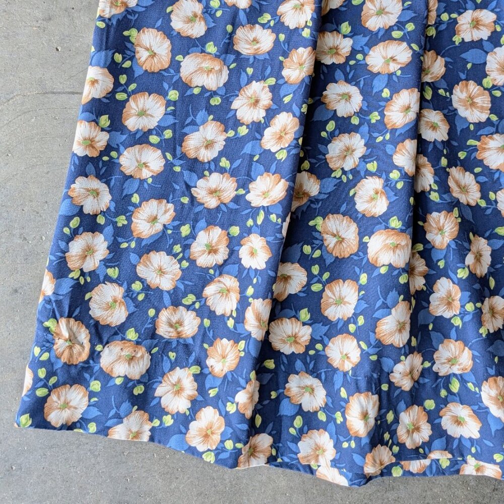 Vintage Coastal Cowgirl Pendleton Blue Floral Pleated Midi Skirt size 8 - Picture 4 of 6